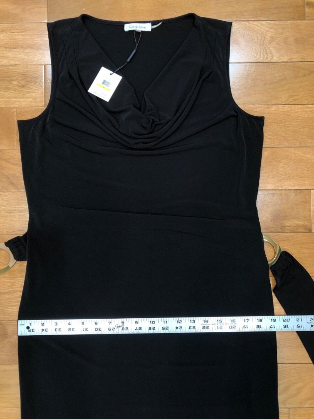 NWT Calvin Klein Sleeveless Black Maxi Dress Size M Modern Minimalist Elegance - Picture 7 of 10